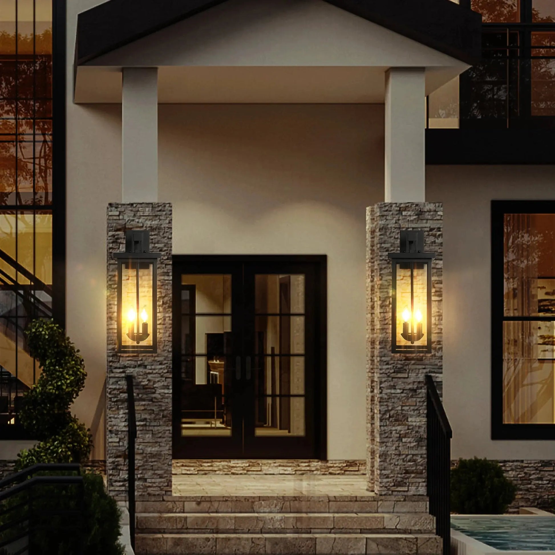 Weatherproof Outdoor Wall Lantern with Dusk to Dawn Sensor comfydesigners