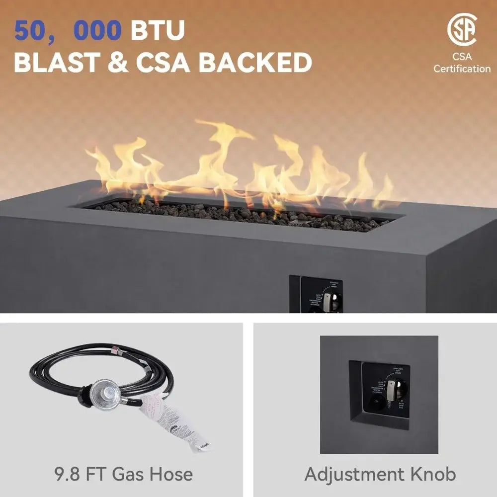 The Table That Brings Everyone Together — 48" 3-in-1 Propane Fire Pit Table with Griddle & 50,000 BTU comfydesigners