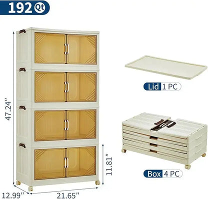 Stack It. Access It. Fold It Away. — Large Capacity Stackable Collapsible Storage Bins, 3 to 5 Tiers comfydesigners