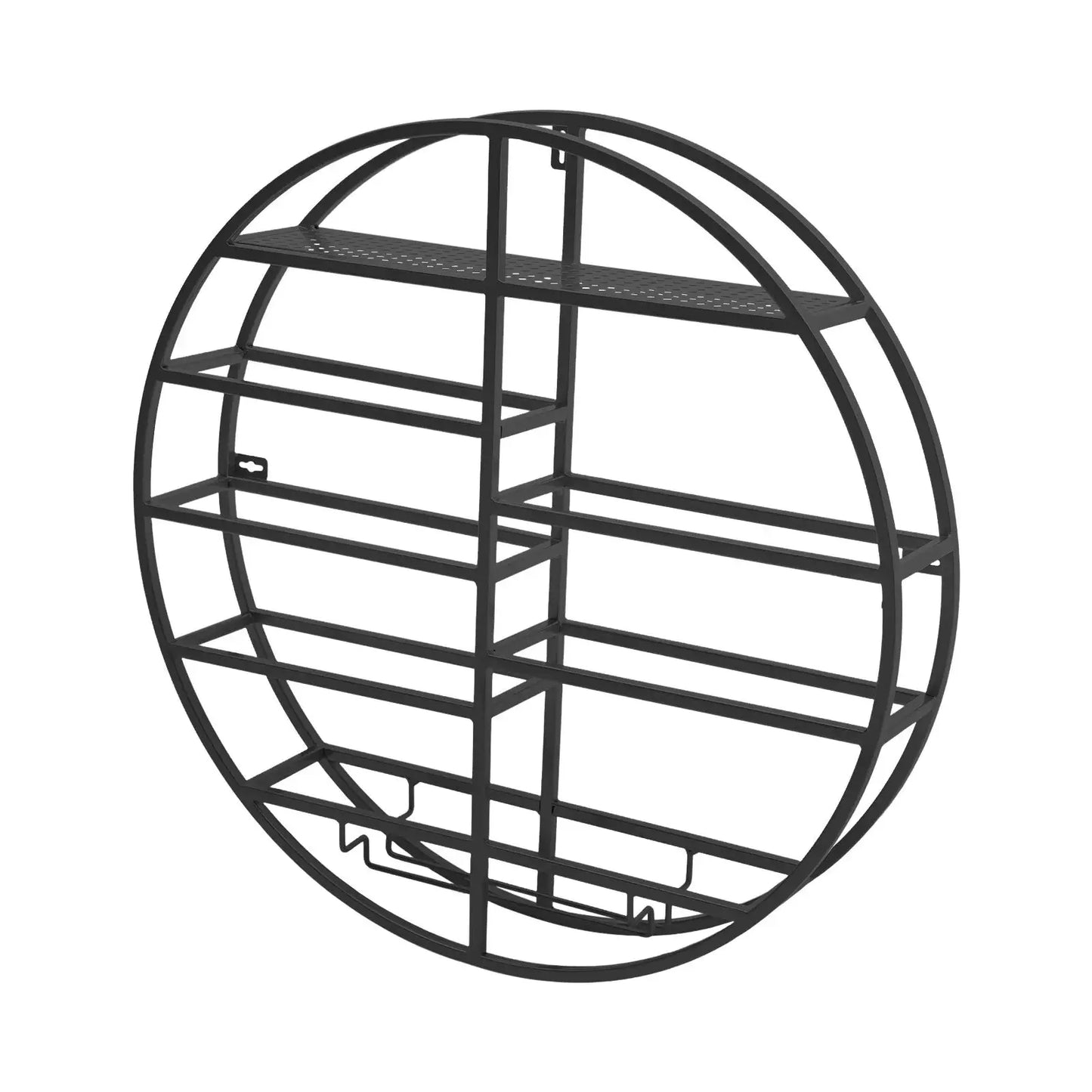 Black Iron Wine Shelf Wall Mounted comfydesigners
