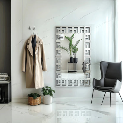 Silver Venetian Beveled Rectangle Wall Mirror comfydesigners