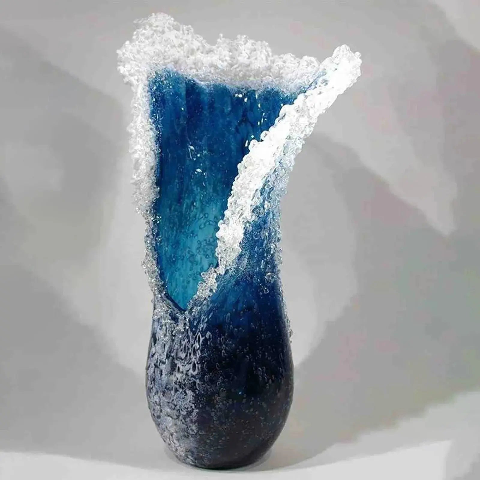 Sea Wave Blue Resin Vase comfydesigners