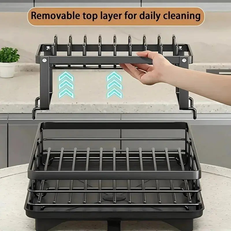Double-Tier Utensil Rack & Draining Board comfydesigners