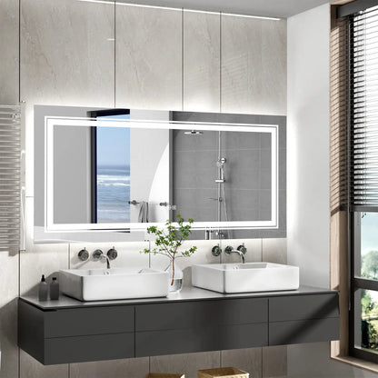 LED Backlit Bathroom Mirror | Dimmable, Anti-Fog, Touch Control comfydesigners