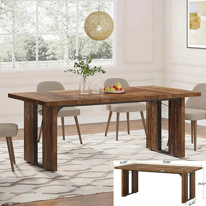 63" Farmhouse Dining Table, Seats 6 comfydesigners