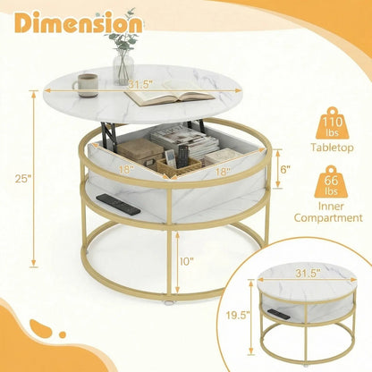 Lift Top Coffee Table w/ Hidden Compartment comfydesigners