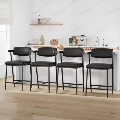 Upholstered Modern Bar Stools Set of 2 comfydesigners