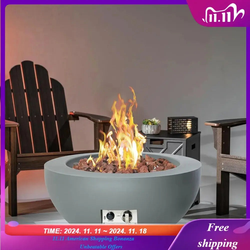 Push a Button. Start the Party. — 28" Propane Fire Pit Table, 58,000 BTU with Convertible Lid comfydesigners