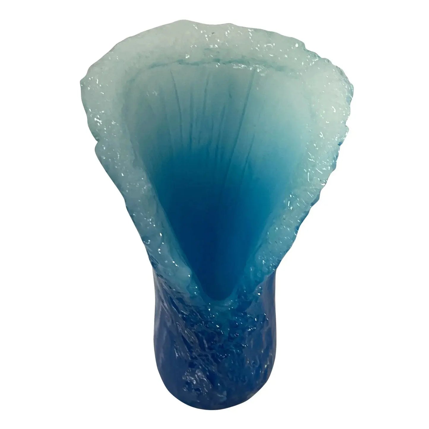 Sea Wave Blue Resin Vase comfydesigners