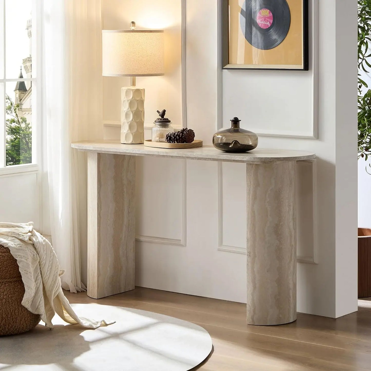Curved Marble Console Table — 55"