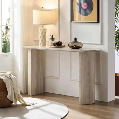 Curved Marble Console Table — 55"