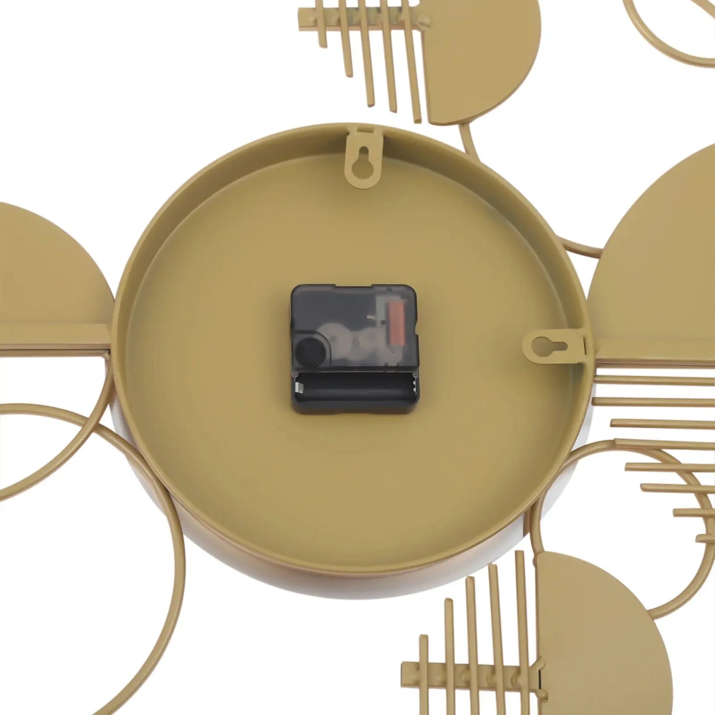 Gold Geometric Iron & Glass Wall Clock comfydesigners