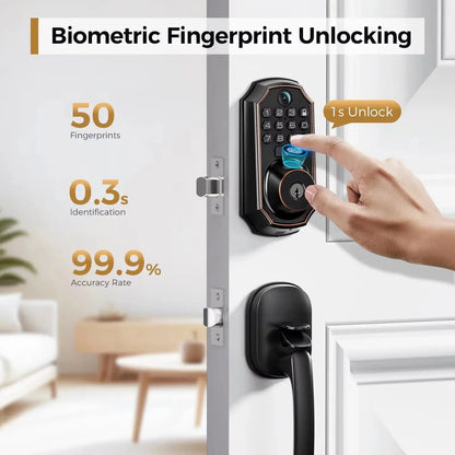 ARPHA Smart Lock D289H Smart WiFi Keyless Door Lock with Camera 5 in 1 Camera Fingerprint Entry App-Controlled Auto-Lock System comfydesigners