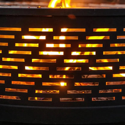 Bonfire. BBQ. Table. All in One. — 26" 3-in-1 Wood-Burning Fire Pit with Grill, Lid & Waterproof Cover comfydesigners