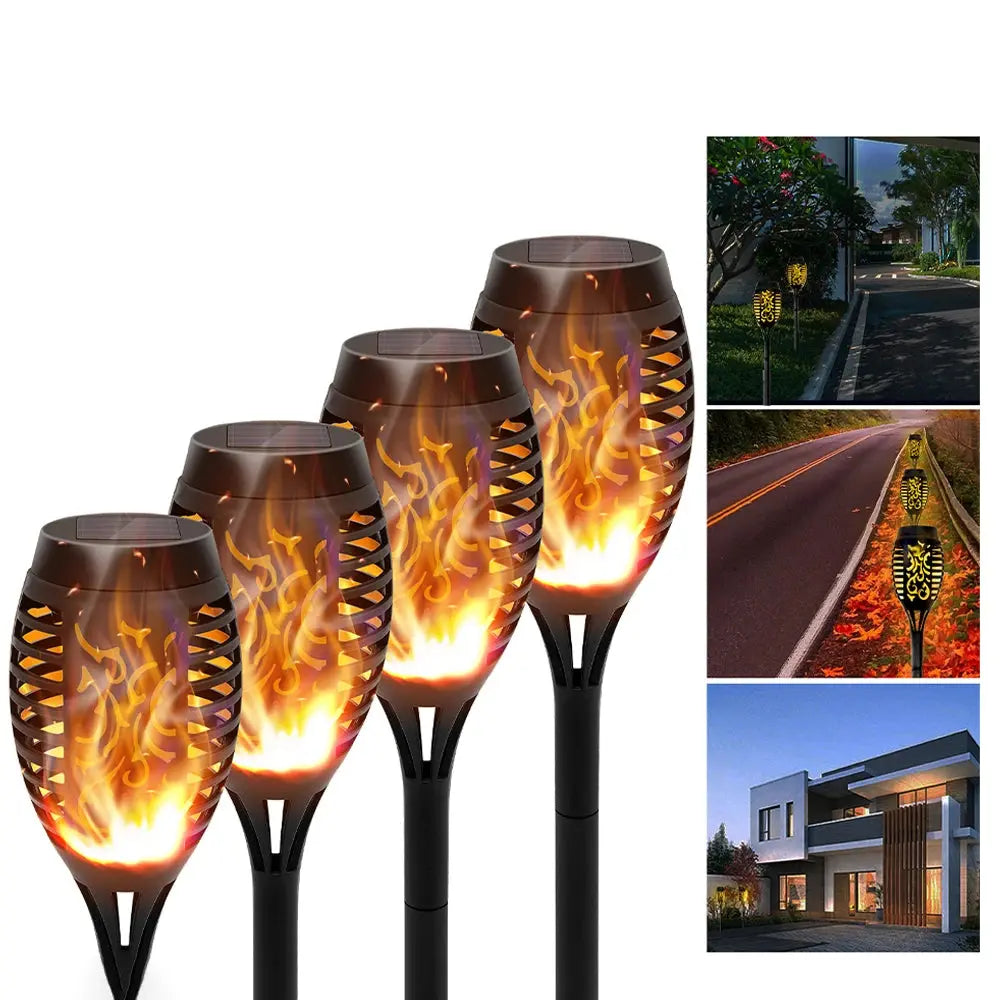 Light Up the Night, Naturally — Solar Flickering Flame Torch Pathway Lights, Sets of 4, 6, 8 & 12 comfydesigners