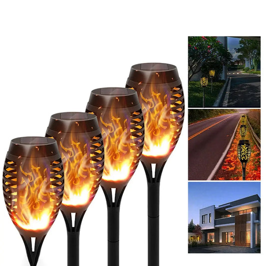 Light Up the Night, Naturally — Solar Flickering Flame Torch Pathway Lights, Sets of 4, 6, 8 & 12 comfydesigners