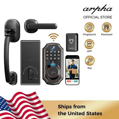ARPHA Smart Lock D289H Smart WiFi Keyless Door Lock with Camera 5 in 1 Camera Fingerprint Entry App-Controlled Auto-Lock System comfydesigners