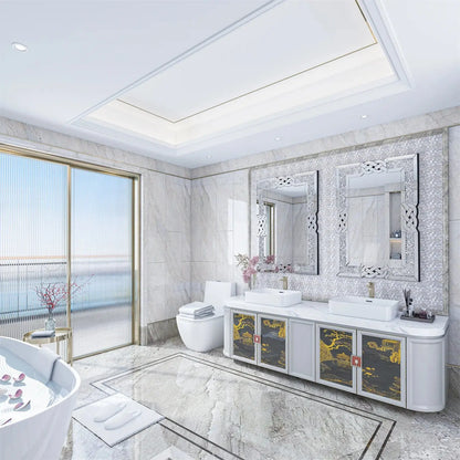 Glam Crystal Diamond Silver Wall Mirror comfydesigners
