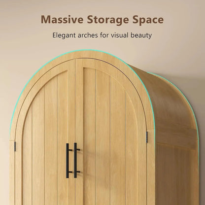 Farmhouse Storage Cabinet with Arched Doors comfydesigners