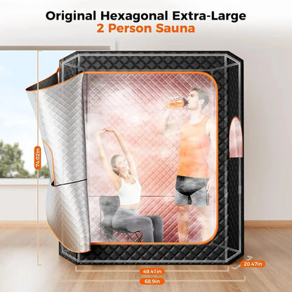 2-Person Portable Steam Sauna Tent with Dual Steamer comfydesigners