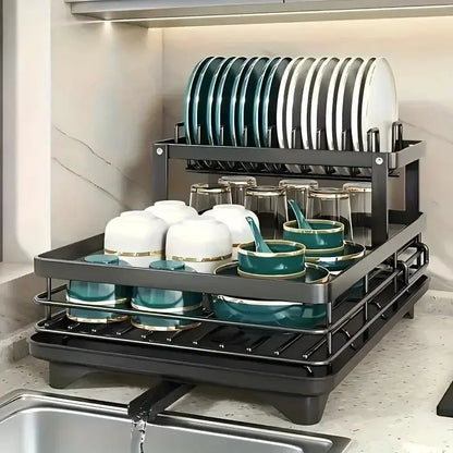 Double-Tier Utensil Rack & Draining Board comfydesigners