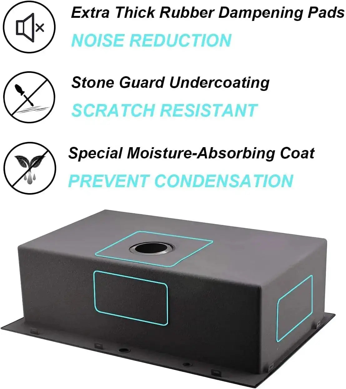 Gunmetal Black Drop-In Kitchen Sink | Handcrafted Stainless Steel, Top Mount, Extra-Deep Single Bowl comfydesigners