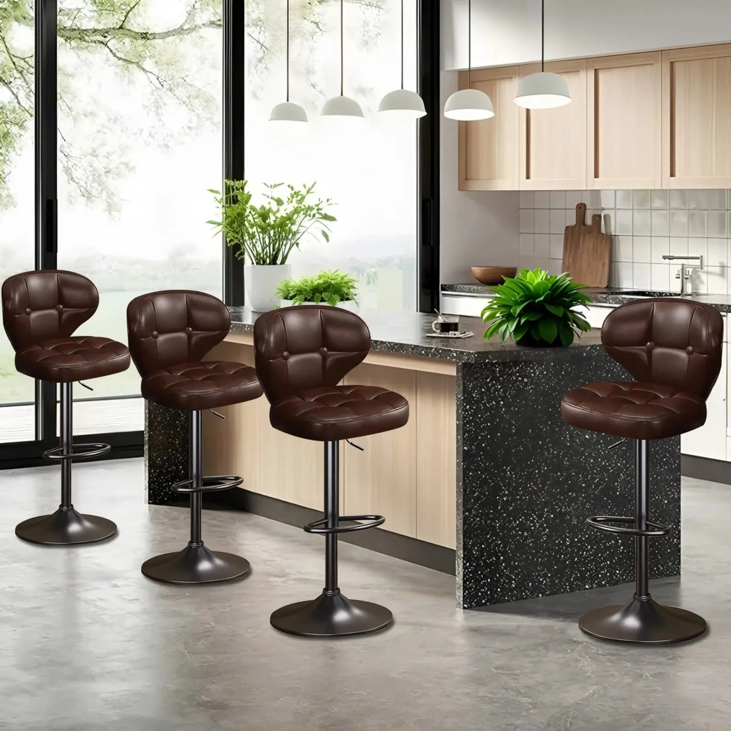 Adjustable Swivel Counter Height Bar Stools, Set of 4 comfydesigners