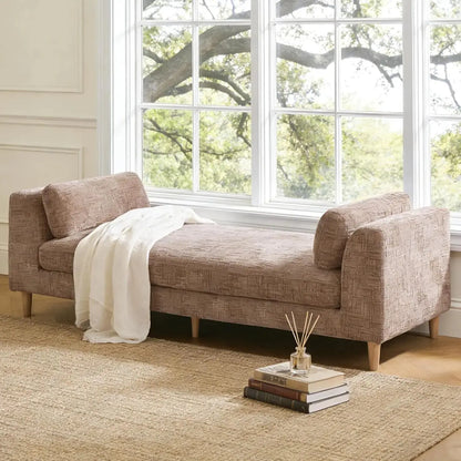 Oversized Tufted Chaise Lounge with Pillows comfydesigners