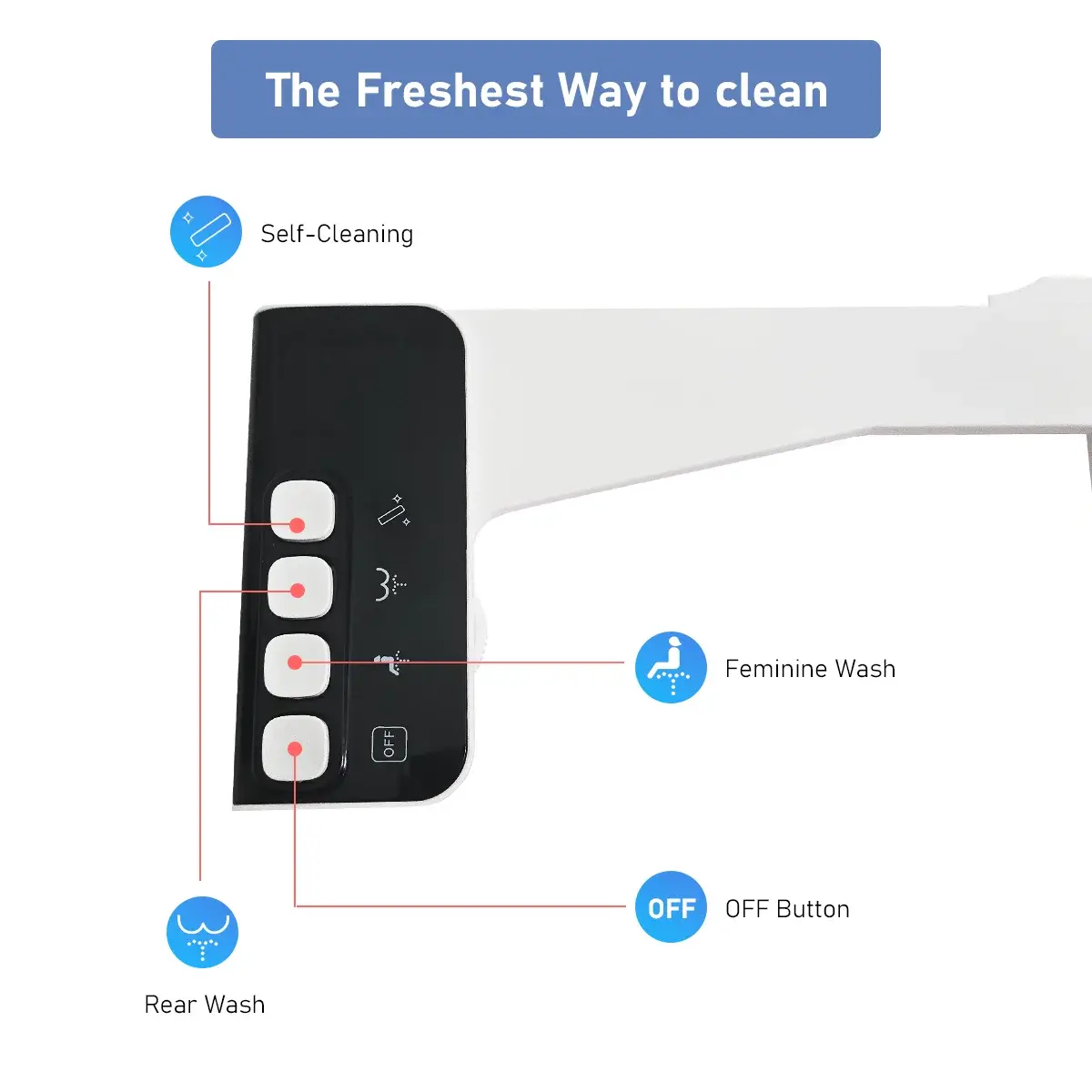 Non-Electric Self-Cleaning Hygienic Bidet Ultra Slim Toilet Seat Attachment comfydesigners