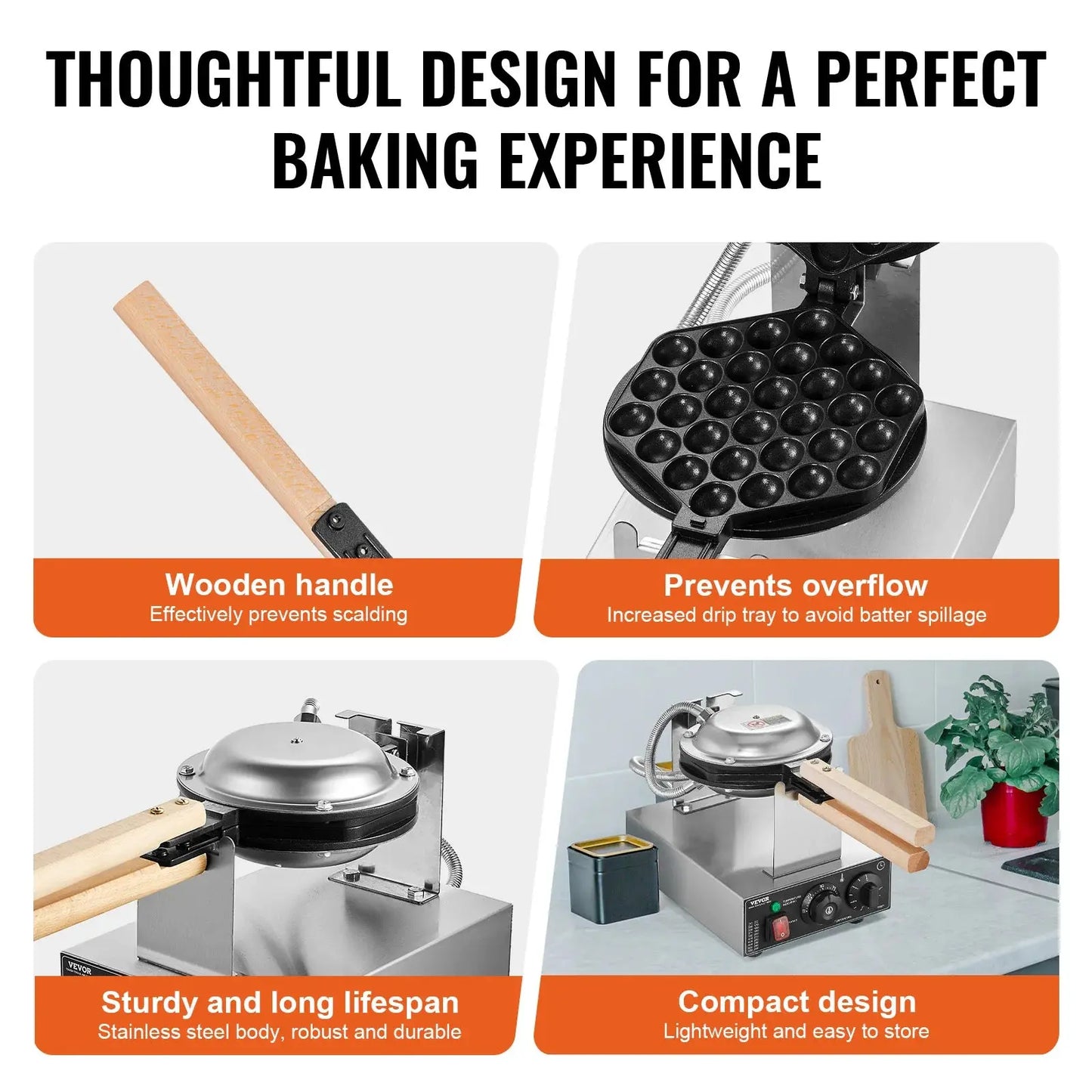 Bubble Waffle Maker 1400W – Crispy, Fluffy & Totally Irresistible comfydesigners
