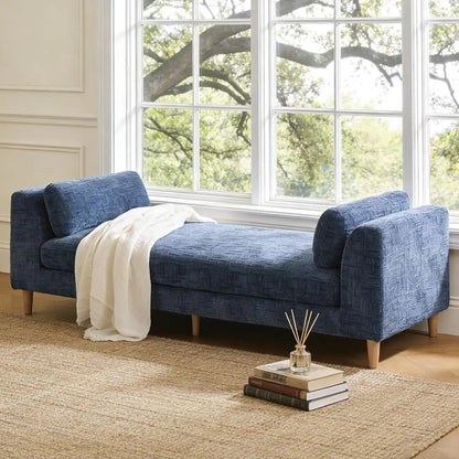 Oversized Tufted Chaise Lounge with Pillows comfydesigners