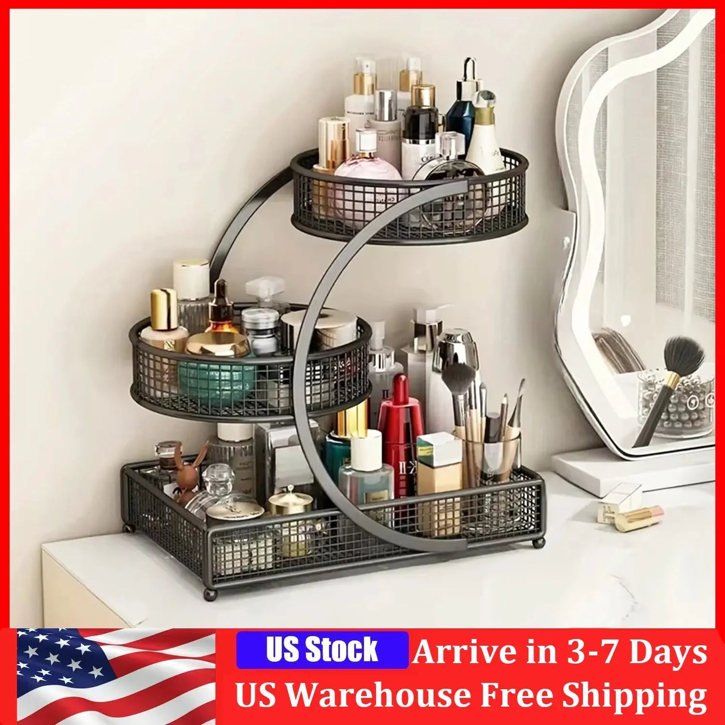 Your Makeup Deserves a Home That Isn’t the Bottom of Your Bag — 2 & 3-Layer Cosmetic Organizer Rack comfydesigners