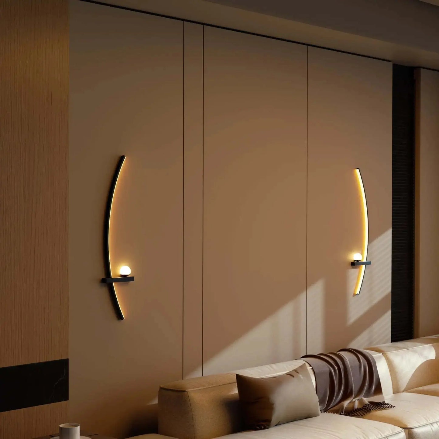 Arched Metal Adjustable LED Wall Sconce, 2pcs comfydesigners