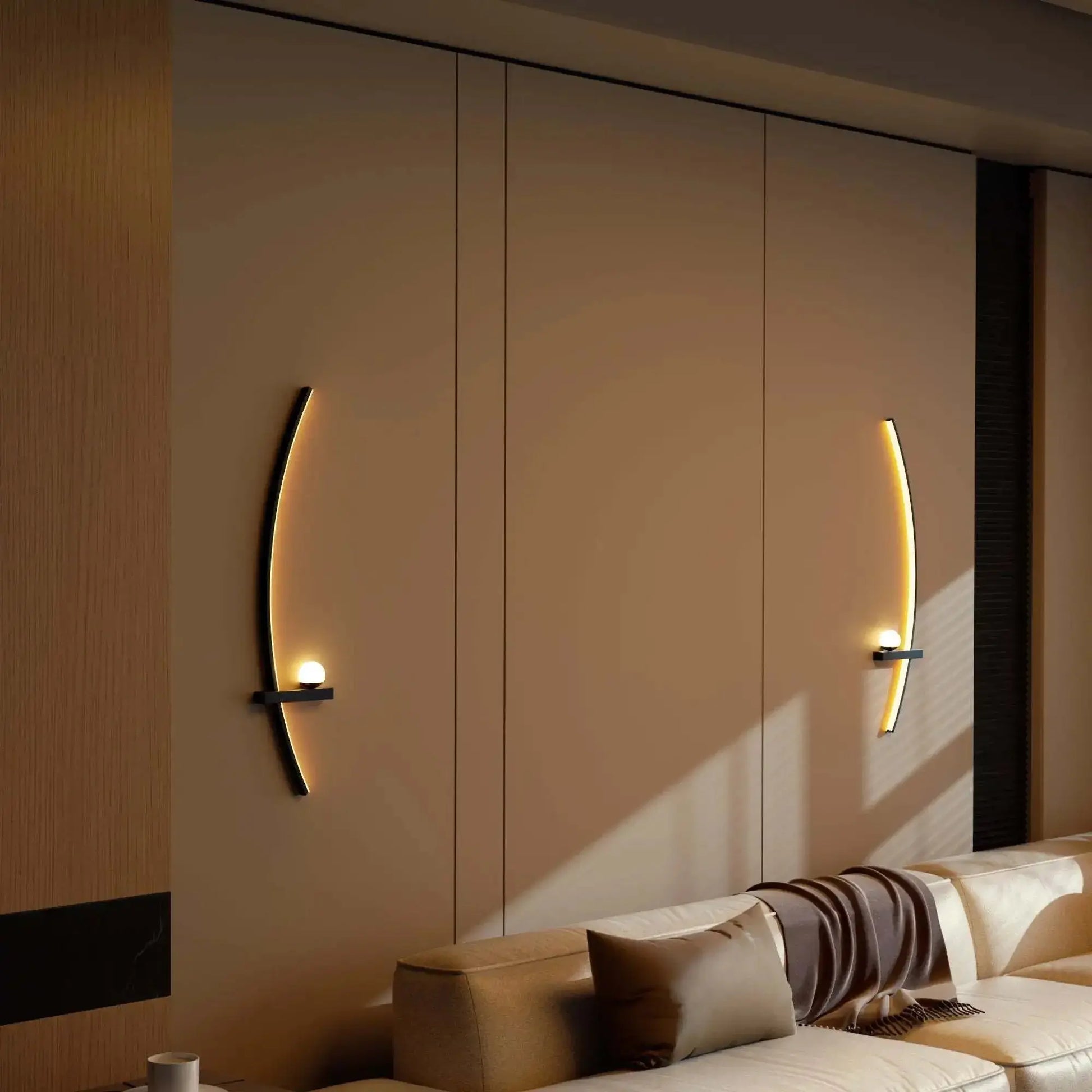 Arched Metal Adjustable LED Wall Sconce, 2pcs comfydesigners