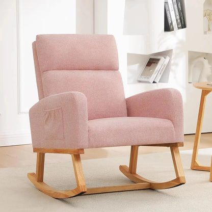 Sherpa Nursery Glider Rocking Chair with Pockets comfydesigners