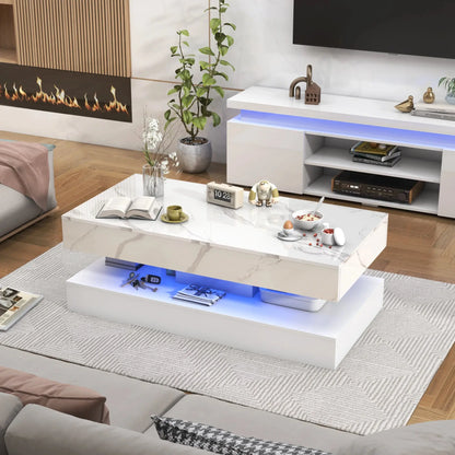Stylish Coffee Table with LED lights comfydesigners