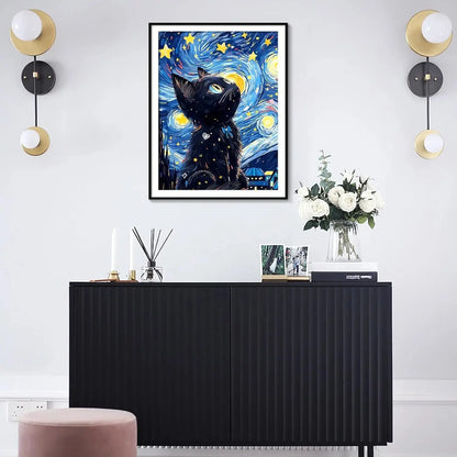 DIY 5D Painting Kit: Black Cat Art for Adults comfydesigners