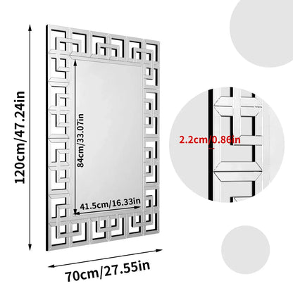 Silver Venetian Beveled Rectangle Wall Mirror comfydesigners