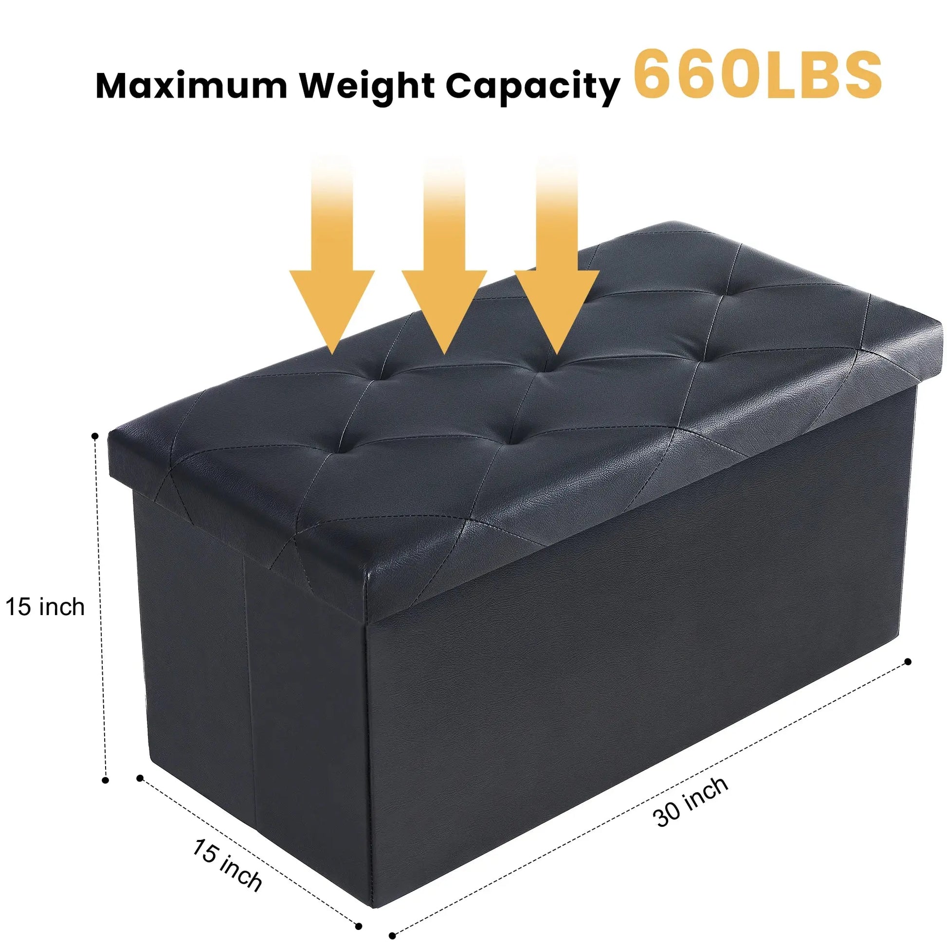 The Cleverest Seat in the Room — 30" Collapsible Leather Storage Ottoman & Footstool comfydesigners
