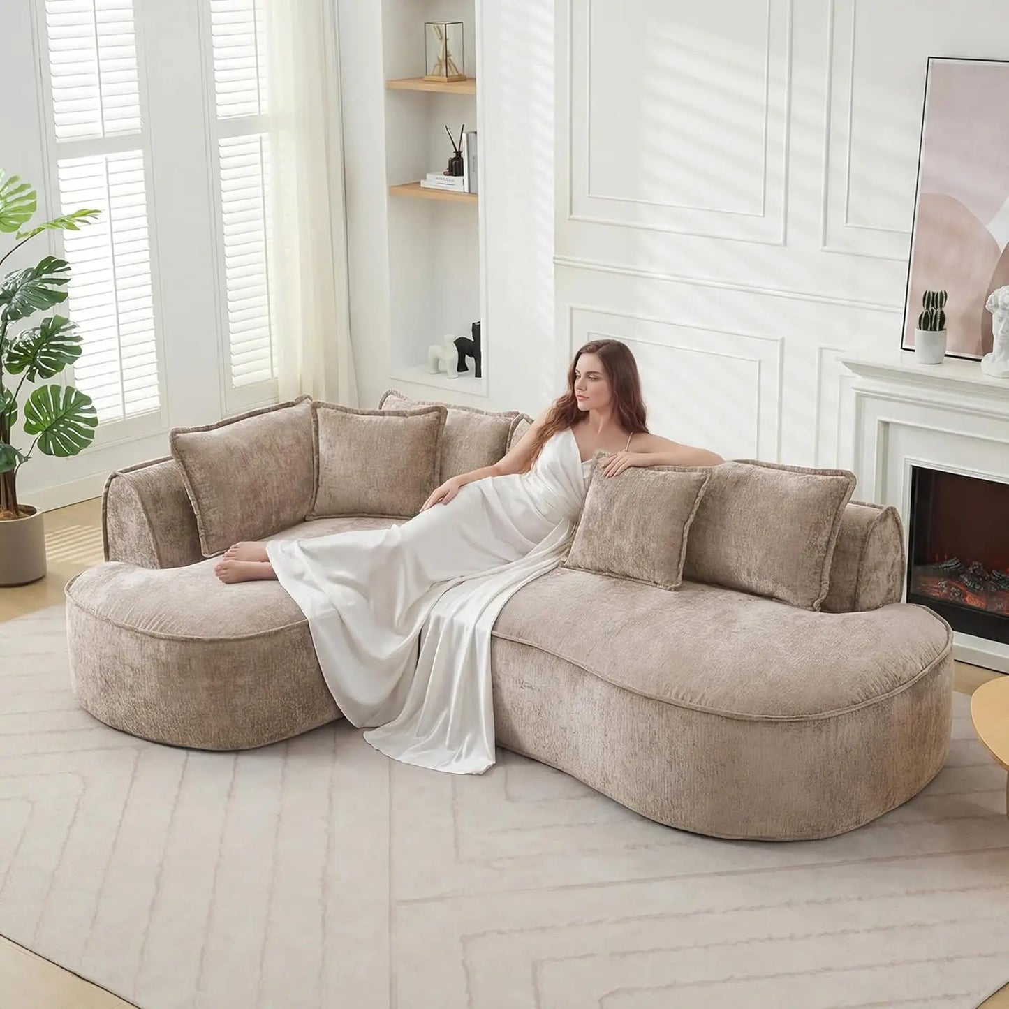 Oversized L-Shaped Boneless Sectional Sofa