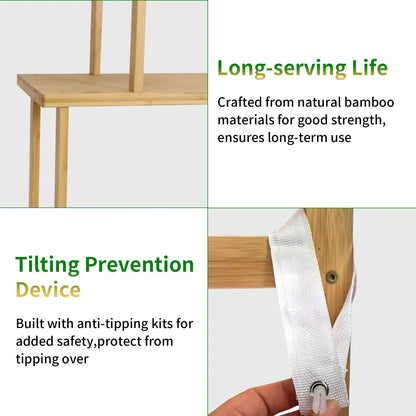 Bamboo Shelving Unit with High and Low Shelves comfydesigners