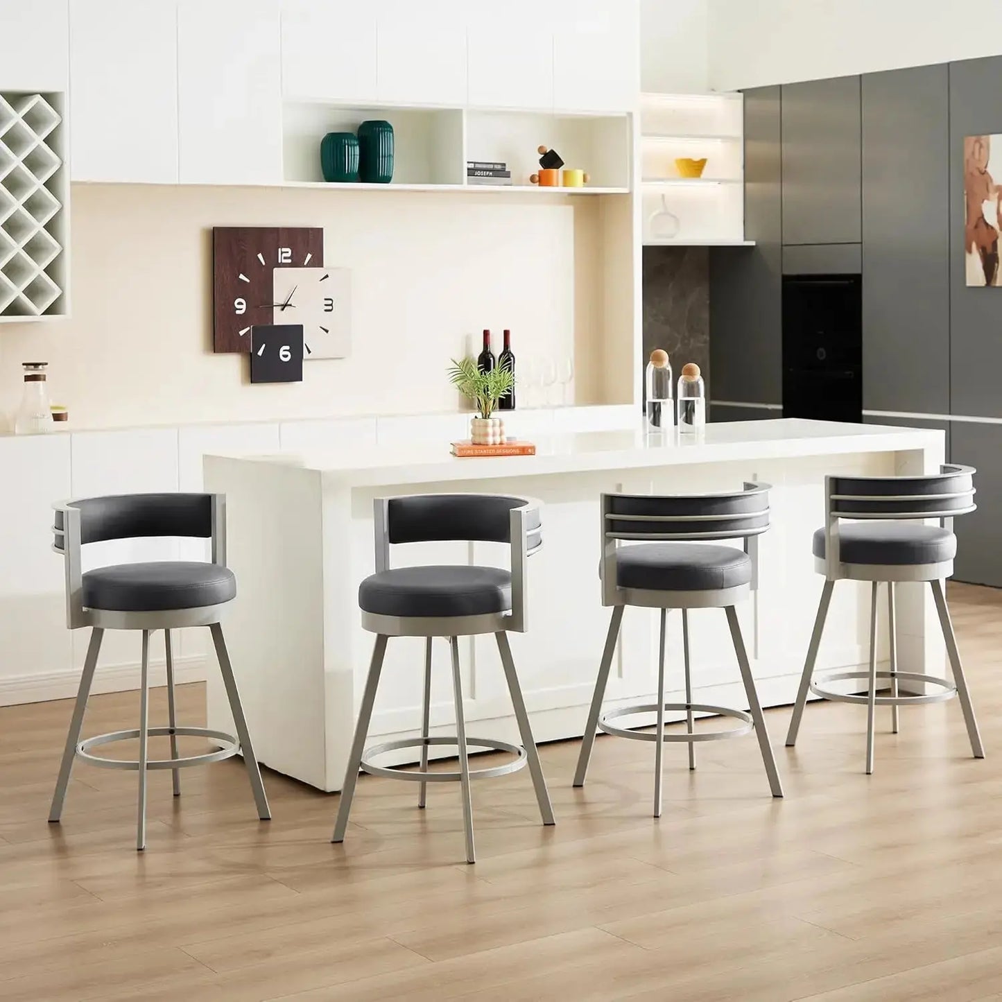 Counter Height Swivel Bar Stools, Set of 4 comfydesigners