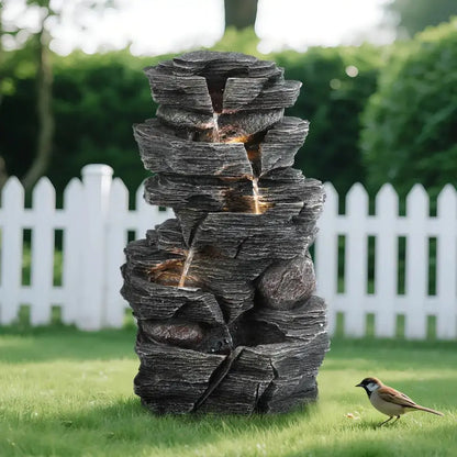 Bring the Waterfall Home — Multi-Tier Cascading Rock Fountain with Warm LED Lights comfydesigners