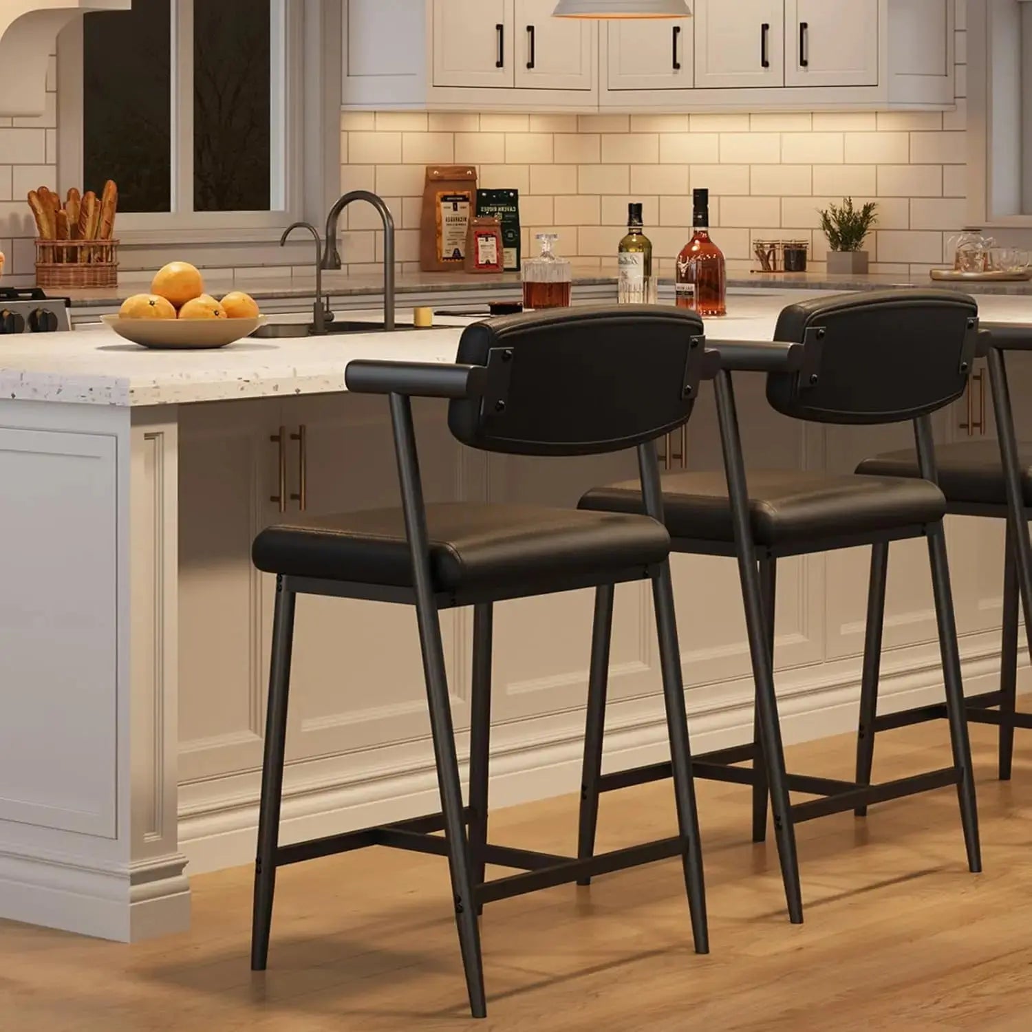 Upholstered Modern Bar Stools Set of 2 comfydesigners
