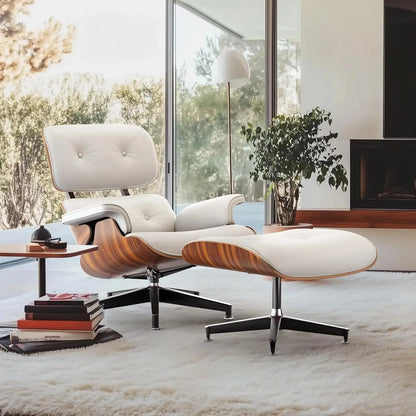 Leather Ergonomic Chaise Lounge with Ottoman comfydesigners