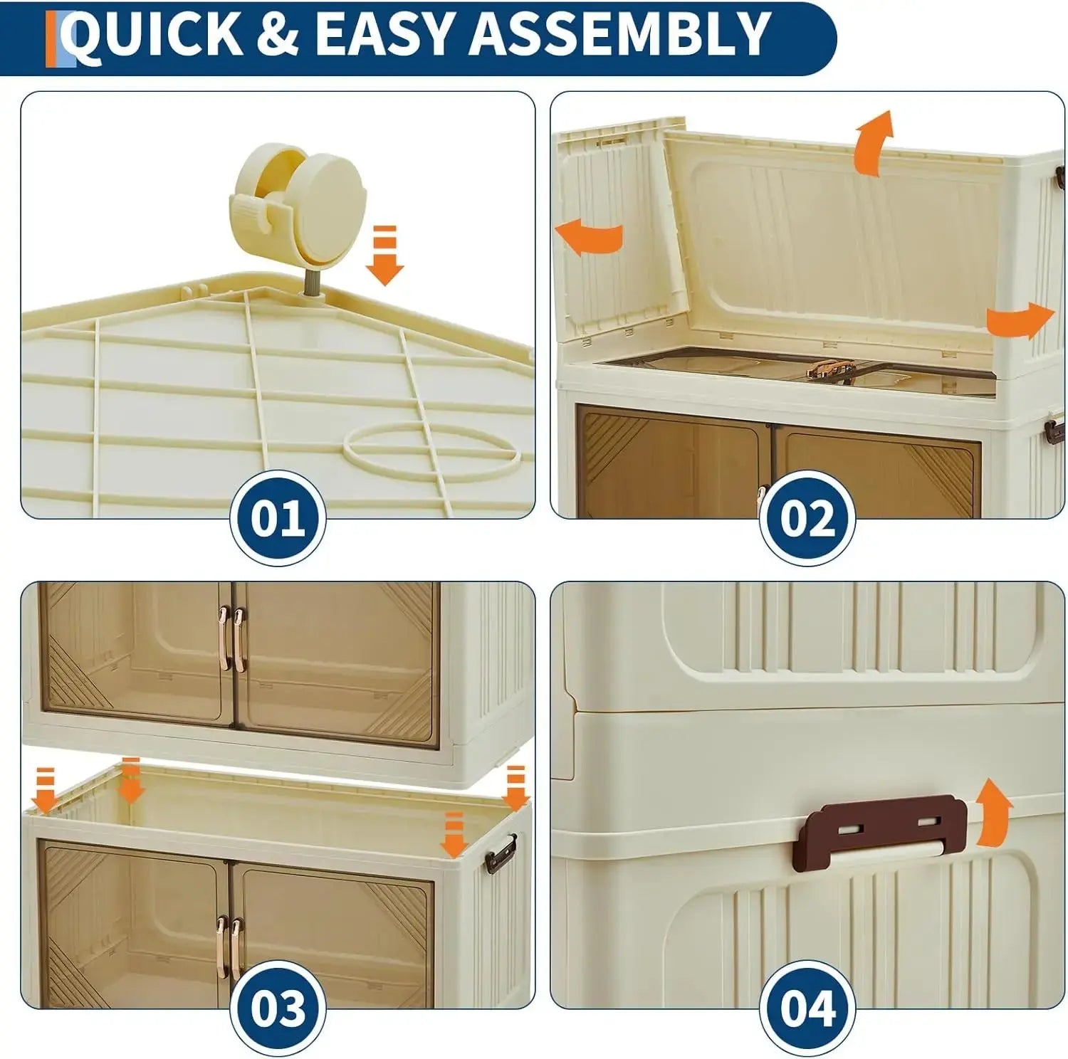 Stack It. Access It. Fold It Away. — Large Capacity Stackable Collapsible Storage Bins, 3 to 5 Tiers comfydesigners