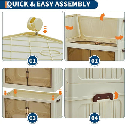 Stack It. Access It. Fold It Away. — Large Capacity Stackable Collapsible Storage Bins, 3 to 5 Tiers comfydesigners