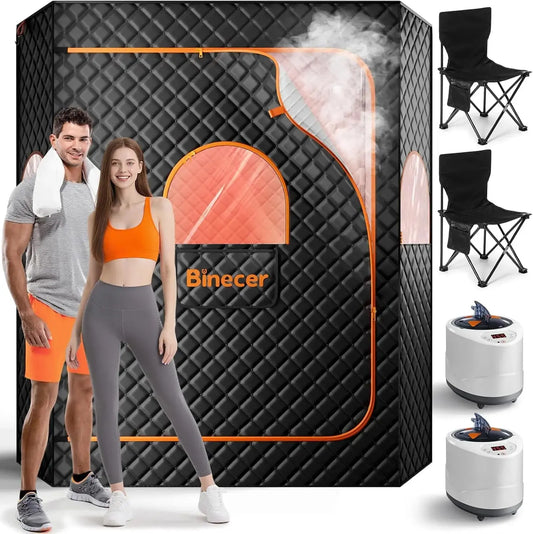 2-Person Portable Steam Sauna Tent with Dual Steamer comfydesigners