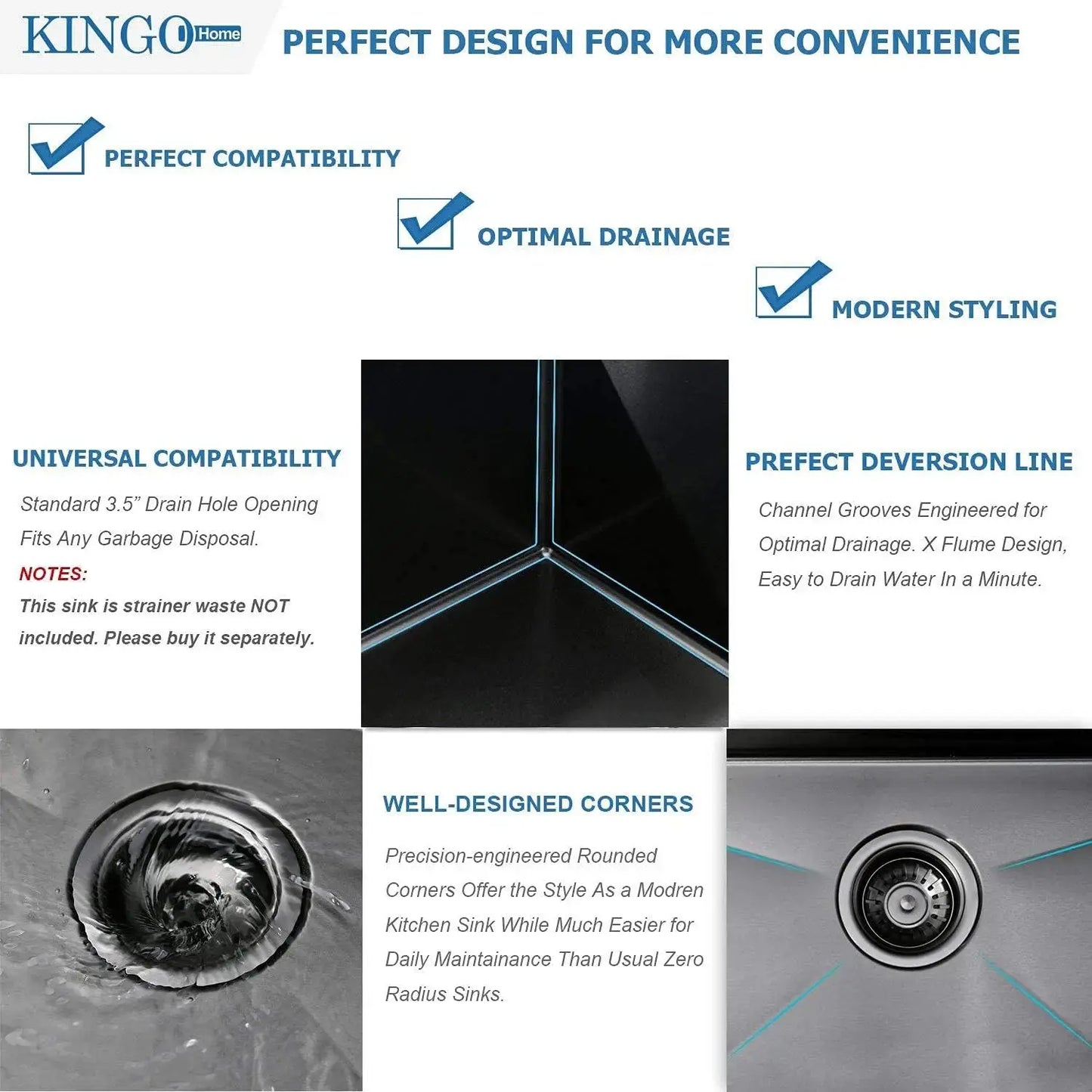 Gunmetal Black Drop-In Kitchen Sink | Handcrafted Stainless Steel, Top Mount, Extra-Deep Single Bowl comfydesigners