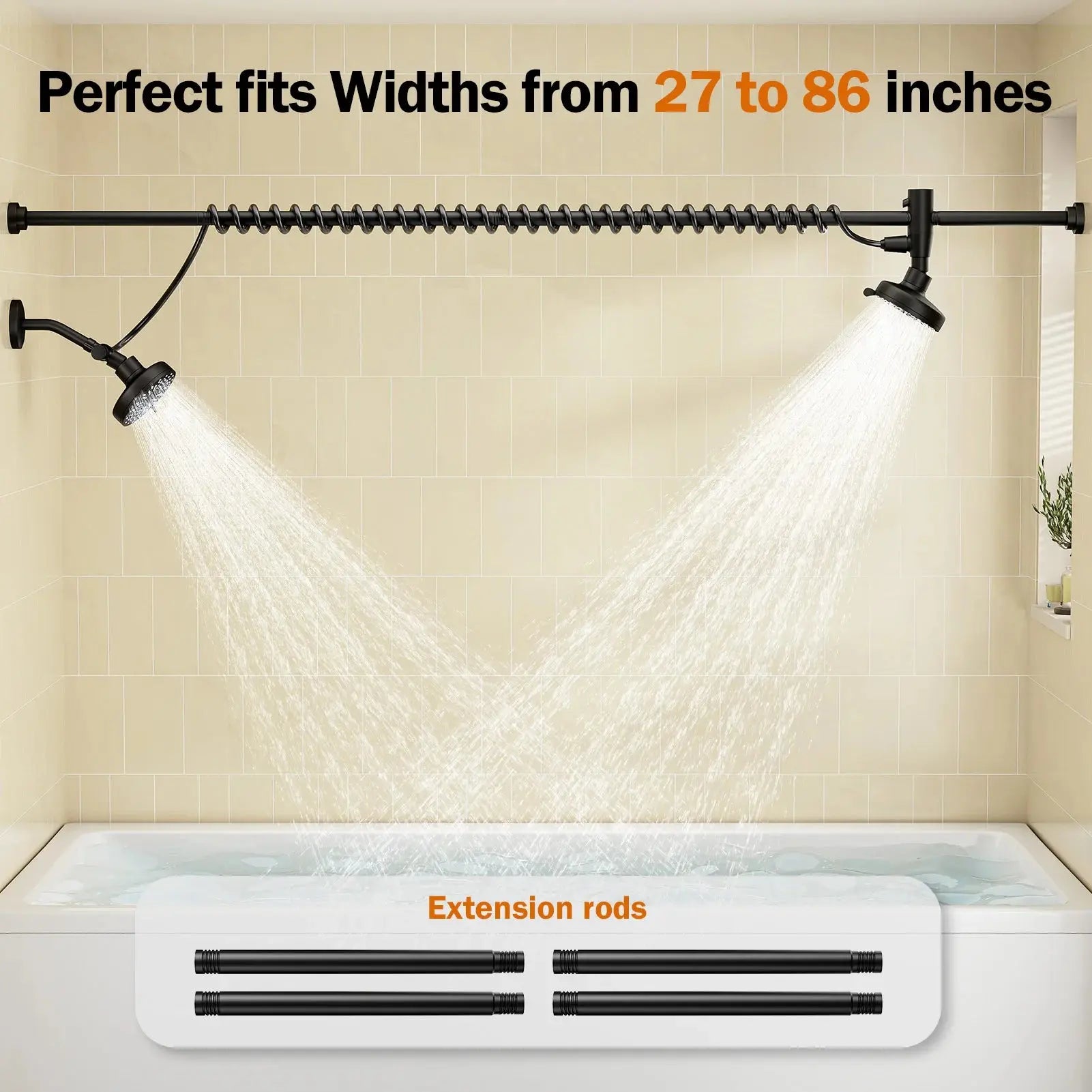 Dual High Pressure Shower Head with Adjustable Slider comfydesigners